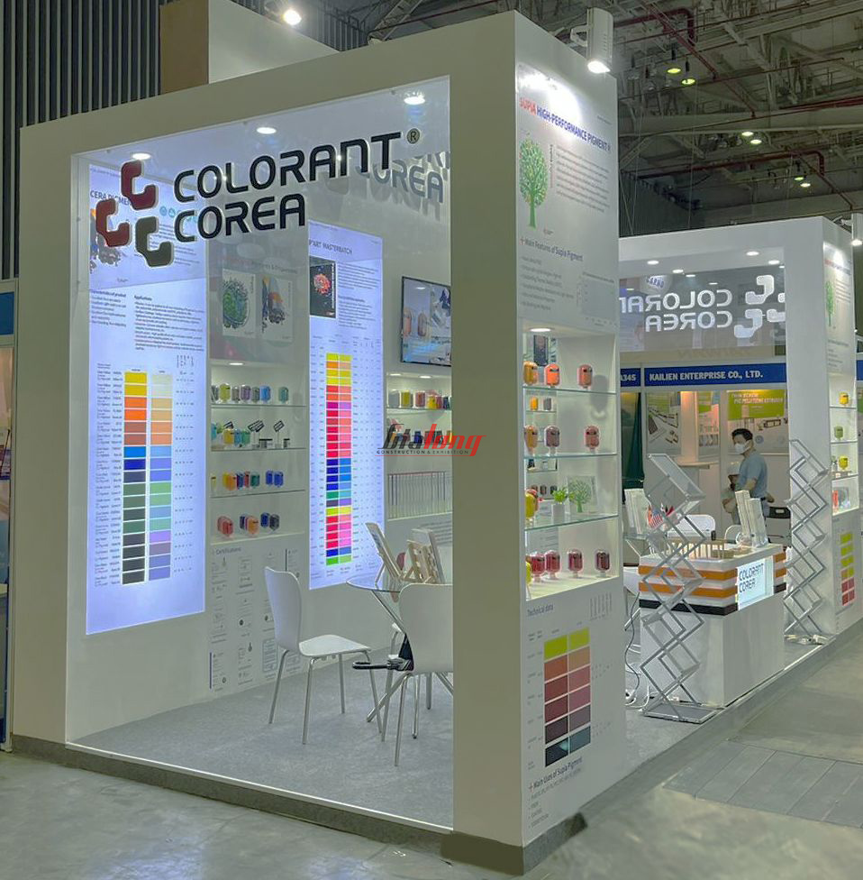 Thiết kế thi công gian hàng Colorant Corea được thực hiện bởi Gia Long - Colorant Coreao booth design and construction is done by Gia Long