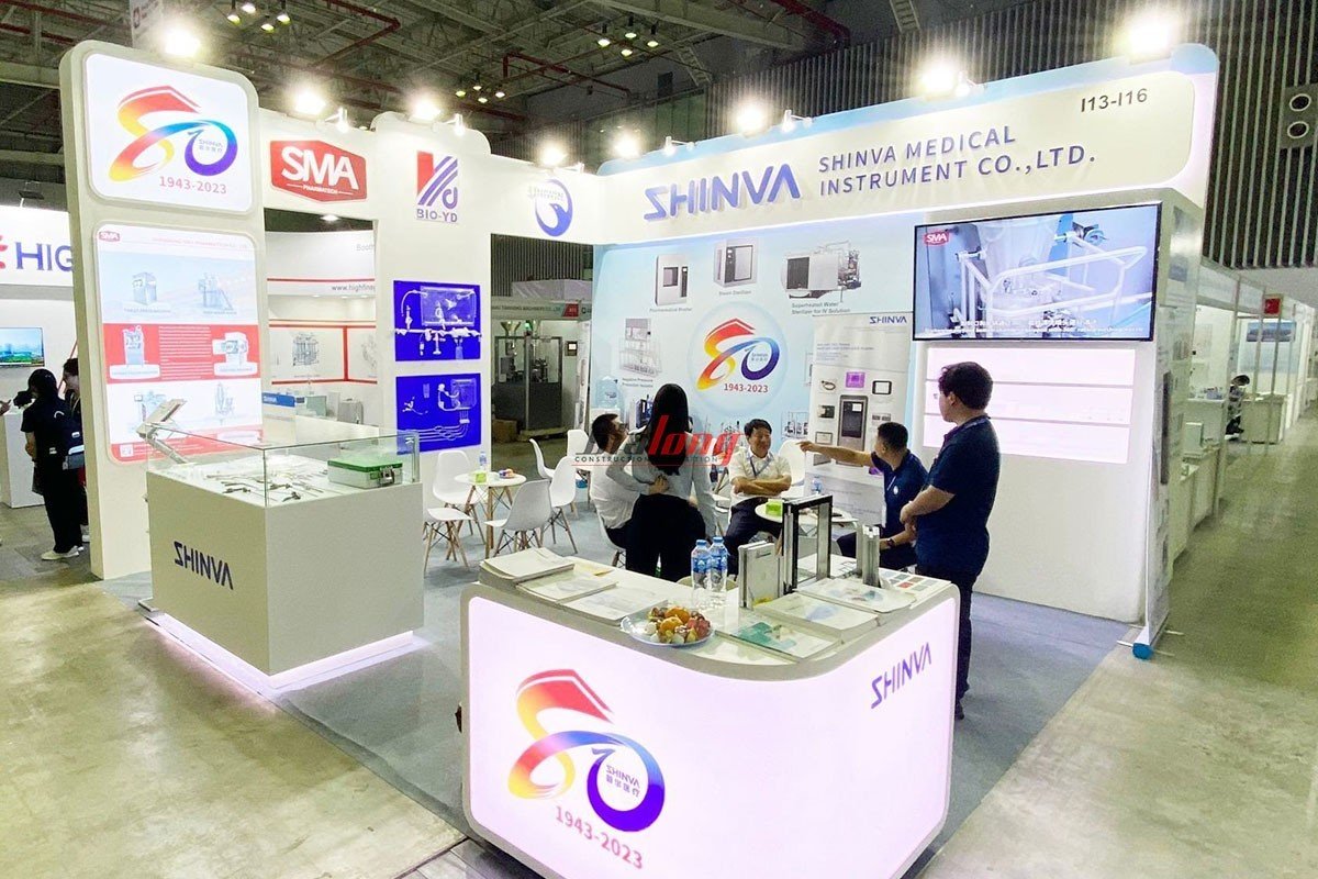 Design and construction of exhibition booths carried out by Gia Long