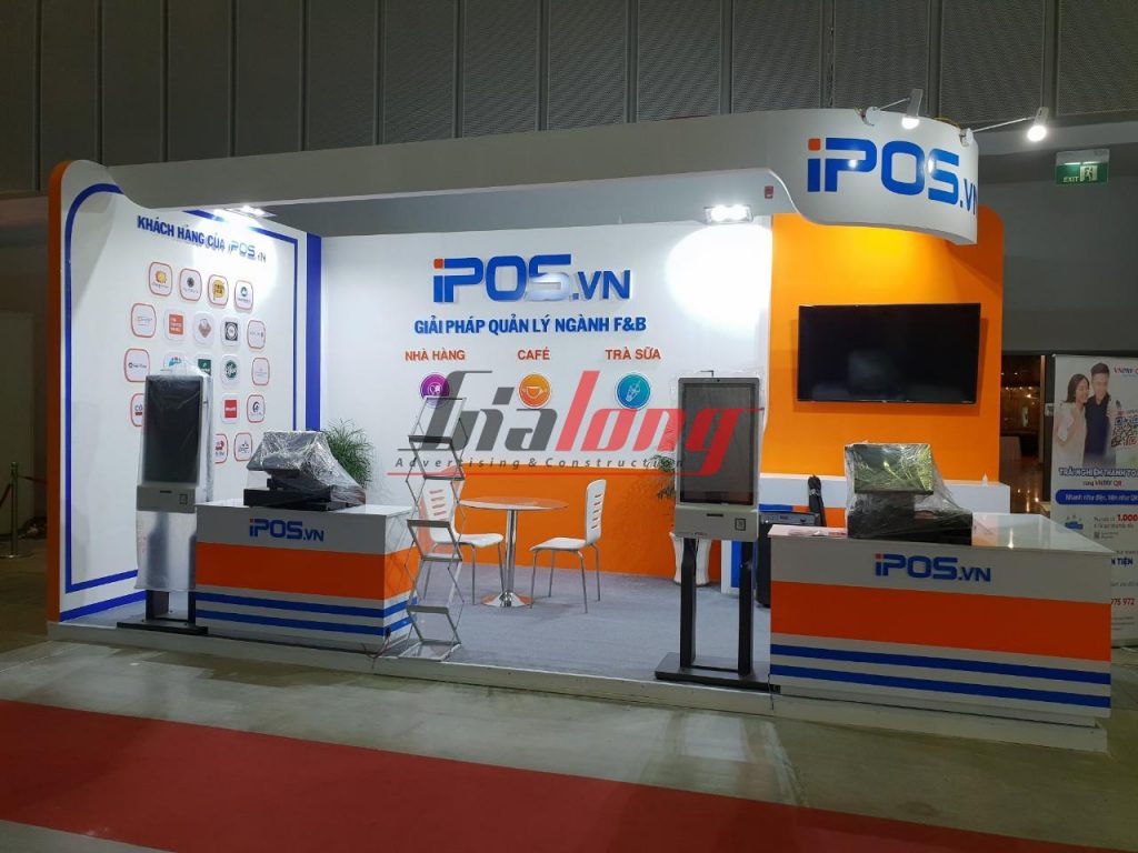 Gian hàng hội chợ IPOS do Gia Long thi công - IPOS fair booth constructed by Gia Long 2018