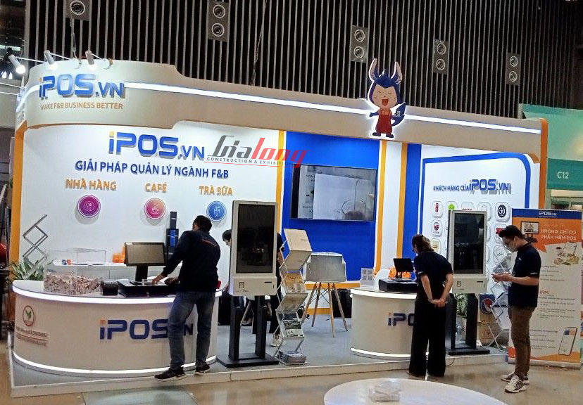 Gian hàng hội chợ IPOS do Gia Long thi công - IPOS fair booth constructed by Gia Long 2022